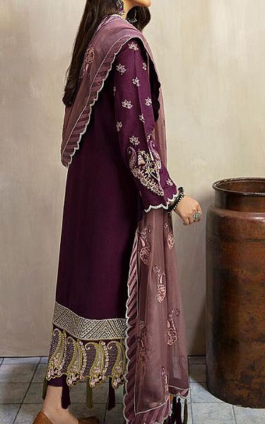 Plum Karandi Suit | Serene Pakistani Winter Dresses
