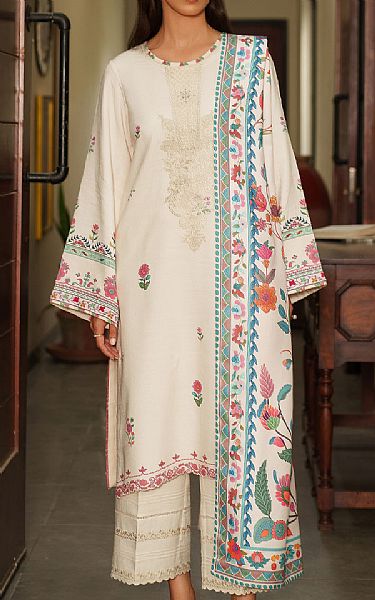 Seran Ivory Viscose Suit | Pakistani Winter Dresses in USA- Image 1