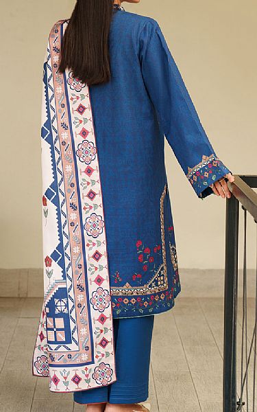 Seran Blue Khaddar Suit | Pakistani Winter Dresses in USA- Image 2
