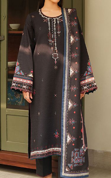 Seran Black Khaddar Suit | Pakistani Winter Dresses in USA- Image 1
