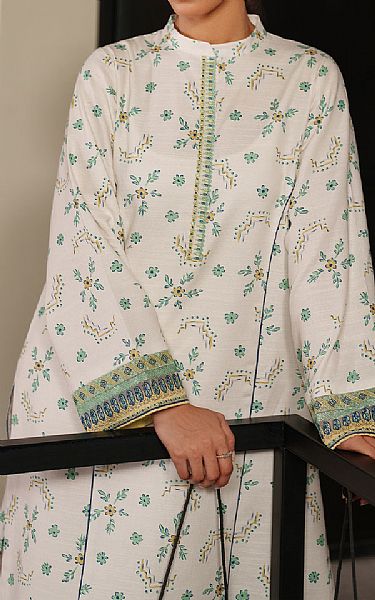 Seran Off-white Khaddar Suit (2 Pcs) | Pakistani Winter Dresses in USA- Image 2