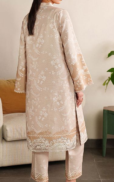 Seran Beige Khaddar Suit (2 Pcs) | Pakistani Winter Dresses in USA- Image 2
