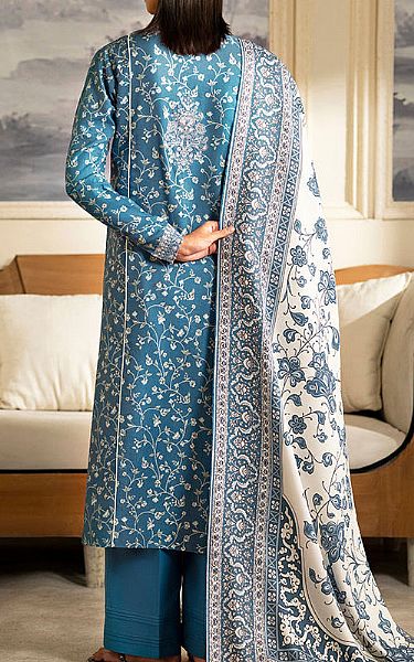 Seran Denim Blue Viscose Suit | Pakistani Winter Dresses in USA- Image 2