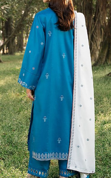 Seran Azure Blue Viscose Suit | Pakistani Winter Dresses in USA- Image 2