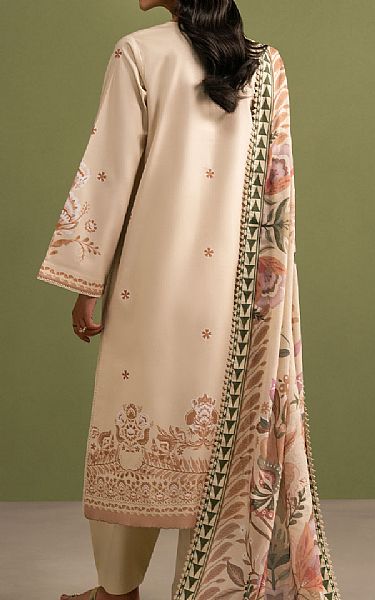 Seran Soft Beige Lawn Suit | Pakistani Lawn Dress in USA- Image 2