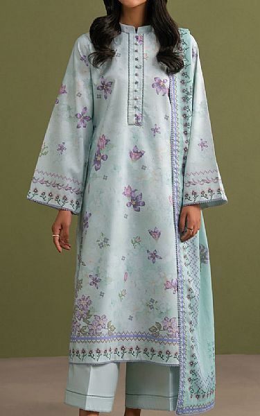 Seran Light Turquoise Lawn Suit | Pakistani Lawn Dress in USA- Image 1