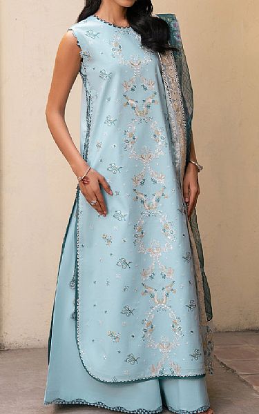 Seran Powder Blue Lawn Suit | Pakistani Lawn Dress in USA- Image 1