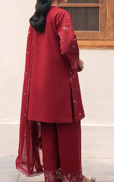 Seran Vivid Burgundy Lawn Suit | Pakistani Lawn Dress in USA- Image 2