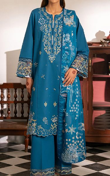 Seran Venice Blue Lawn Suit | Pakistani Lawn Dress in USA- Image 1