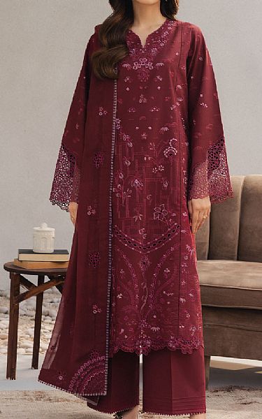 Seran Maroon Lawn Suit | Pakistani Lawn Dress in USA- Image 1