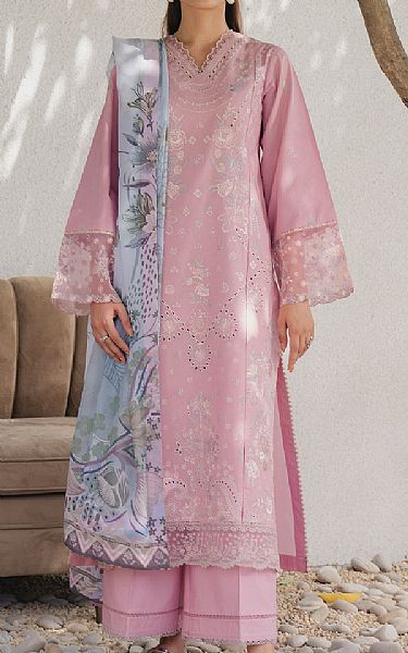 Seran Rose Pink Lawn Suit | Pakistani Lawn Dress in USA- Image 1