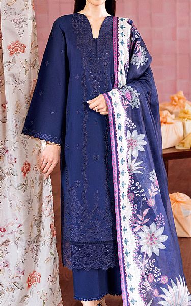 Seran Navy Blue Lawn Suit | Pakistani Lawn Dress in USA- Image 1
