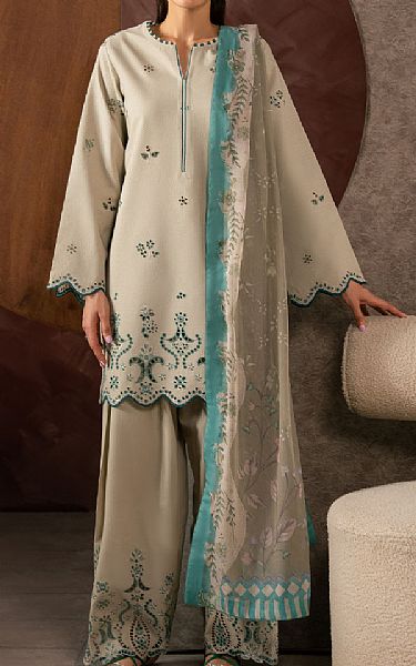 Seran Tan Lawn Suit | Pakistani Lawn Dress in USA- Image 1