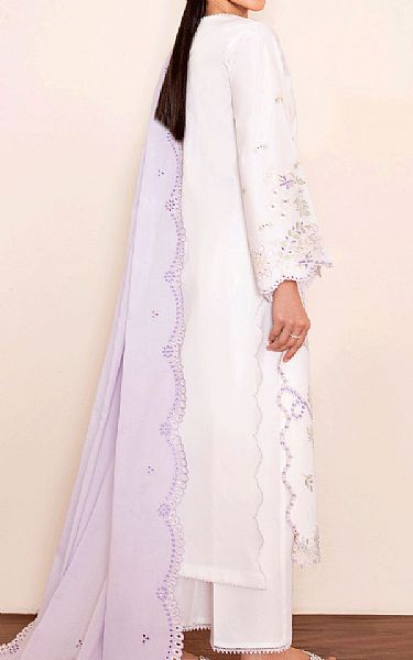 Seran White/Lilac Lawn Suit | Pakistani Lawn Dress in USA- Image 2