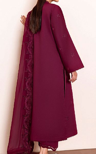 Seran Rich Burgundy Lawn Suit | Pakistani Lawn Dress in USA- Image 2