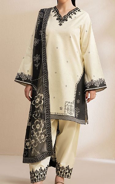 Seran Cream Lawn Suit | Pakistani Lawn Dress in USA- Image 1