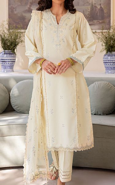 Seran Ivory Lawn Suit | Pakistani Lawn Dress in USA- Image 1
