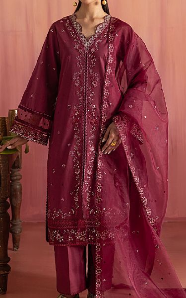 Seran Wine Berry Lawn Suit | Pakistani Lawn Dress in USA- Image 1