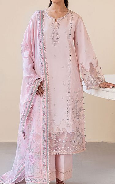 Seran Pastel Pink Lawn Suit | Pakistani Lawn Dress in USA- Image 1
