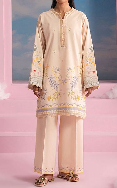 Seran Ivory Lawn Suit (2 pcs) | Pakistani Lawn Dress in USA- Image 1
