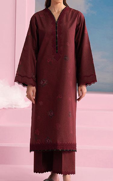 Seran Auburn Red Lawn Suit (2 pcs) | Pakistani Lawn Dress in USA- Image 1