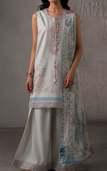Seran Pearl Grey Lawn Suit | Pakistani Lawn Dress in USA- Image 1