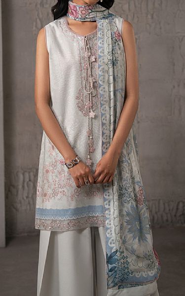Seran Pearl Grey Lawn Suit | Pakistani Lawn Dress in USA- Image 2