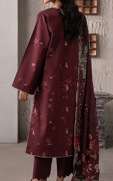 Seran Wine Lawn Suit | Pakistani Lawn Dress in USA- Image 2
