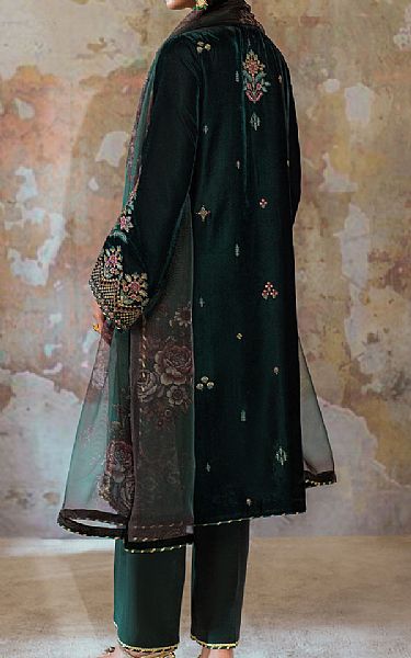 Seran Bottle Green Velvet Suit | Pakistani Winter Dresses in USA- Image 2