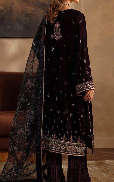 Seran Deep Plum Velvet Suit | Pakistani Winter Dresses in USA- Image 2