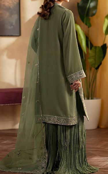 Seran Sage Green Velvet Suit | Pakistani Winter Dresses in USA- Image 2
