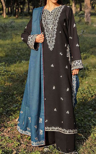 Seran Black Khaddar Suit | Pakistani Winter Dresses in USA- Image 1