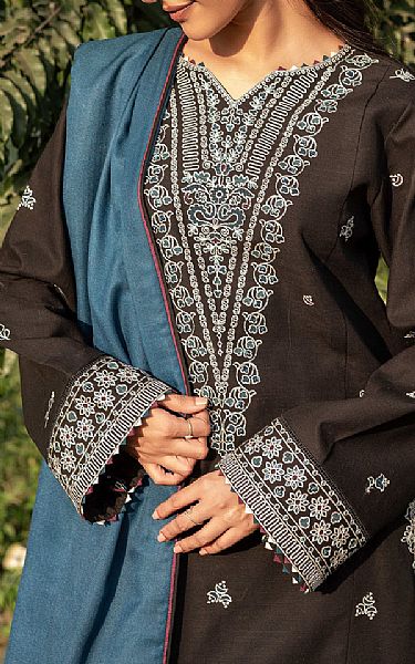Seran Black Khaddar Suit | Pakistani Winter Dresses in USA- Image 2
