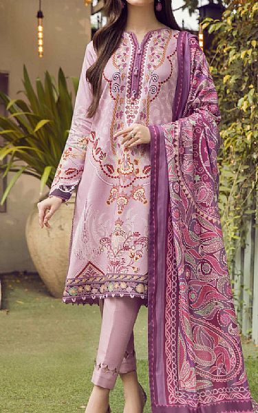 Seran Lilac Slub Viscose Suit | Pakistani Winter Dresses- Image 1