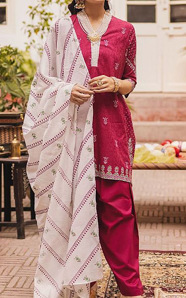 Seroli Magenta Lawn Suit (2 Pcs) | Pakistani Pret Wear Clothing by Seroli- Image 1
