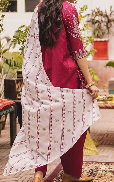 Seroli Magenta Lawn Suit (2 Pcs) | Pakistani Pret Wear Clothing by Seroli- Image 2