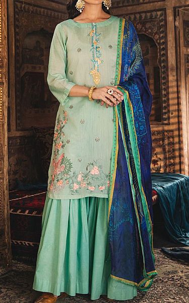 Seroli Mint Green Cotton Suit (2 Pcs) | Pakistani Pret Wear Clothing by Seroli- Image 1