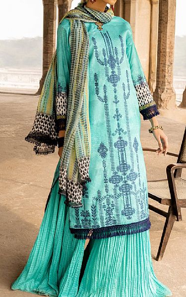 Seroli Cyan Lawn Suit | Pakistani Dresses in USA- Image 1