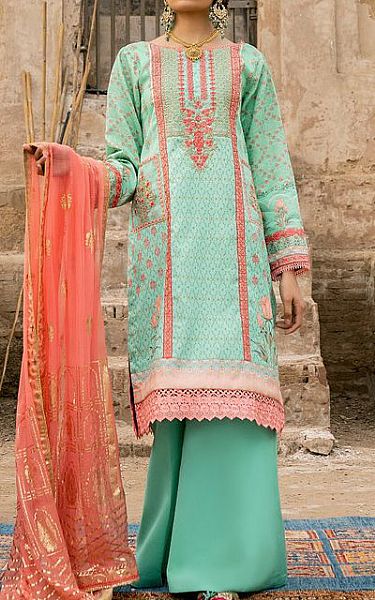 Seroli Mint Green Lawn Suit | Pakistani Dresses in USA- Image 1