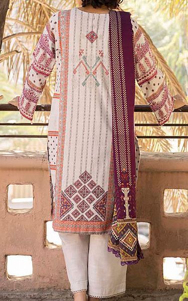 Plum/White Khaddar Suit | Seroli Pakistani Winter Dresses