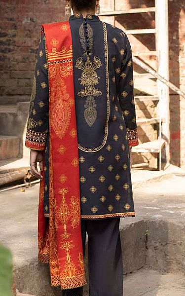 Seroli Charcoal/Red Khaddar Suit | Pakistani Winter Dresses- Image 2