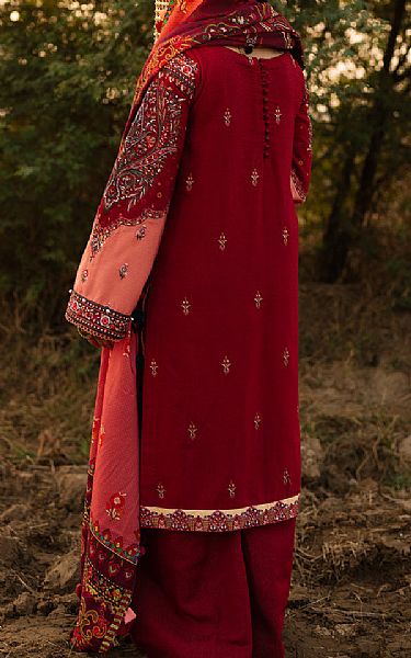 Seroli Red Karandi Suit | Pakistani Winter Dresses-Image 2
