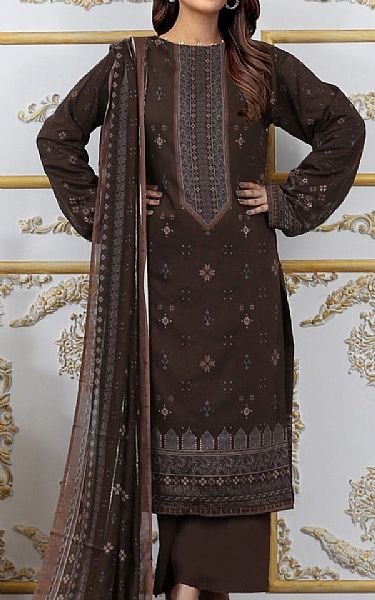 Shaista Chocolate Viscose Suit | Pakistani Winter Dresses- Image 1