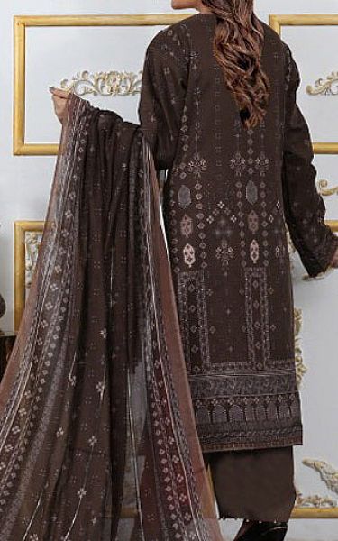 Shaista Chocolate Viscose Suit | Pakistani Winter Dresses- Image 2
