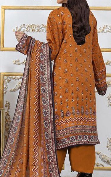 Shaista Golden Brown Viscose Suit | Pakistani Winter Dresses- Image 2