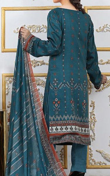 Shaista Teal Viscose Suit | Pakistani Winter Dresses- Image 2
