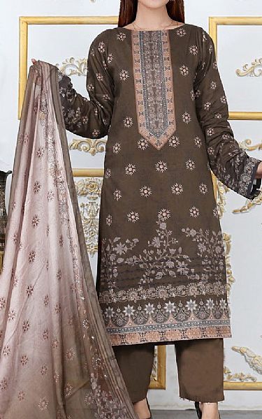 Shaista Taupe Viscose Suit | Pakistani Winter Dresses- Image 1