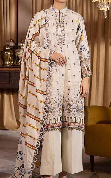 Shaista Ivory Khaddar Suit | Pakistani Winter Dresses in USA- Image 1