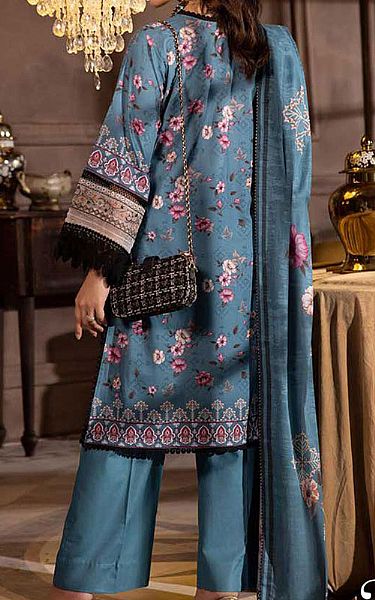 Shaista Denim Blue Khaddar Suit | Pakistani Winter Dresses in USA- Image 2