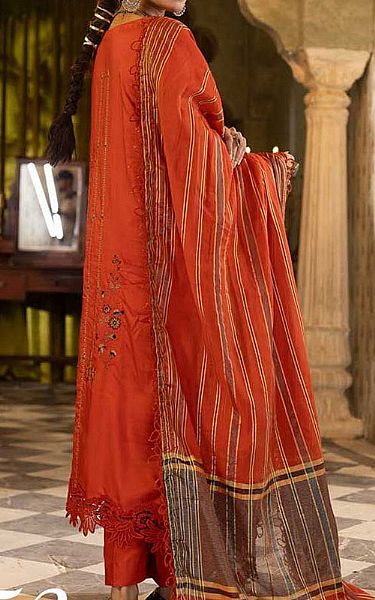 Shaista Bright Orange Viscose Suit | Pakistani Winter Dresses in USA- Image 2
